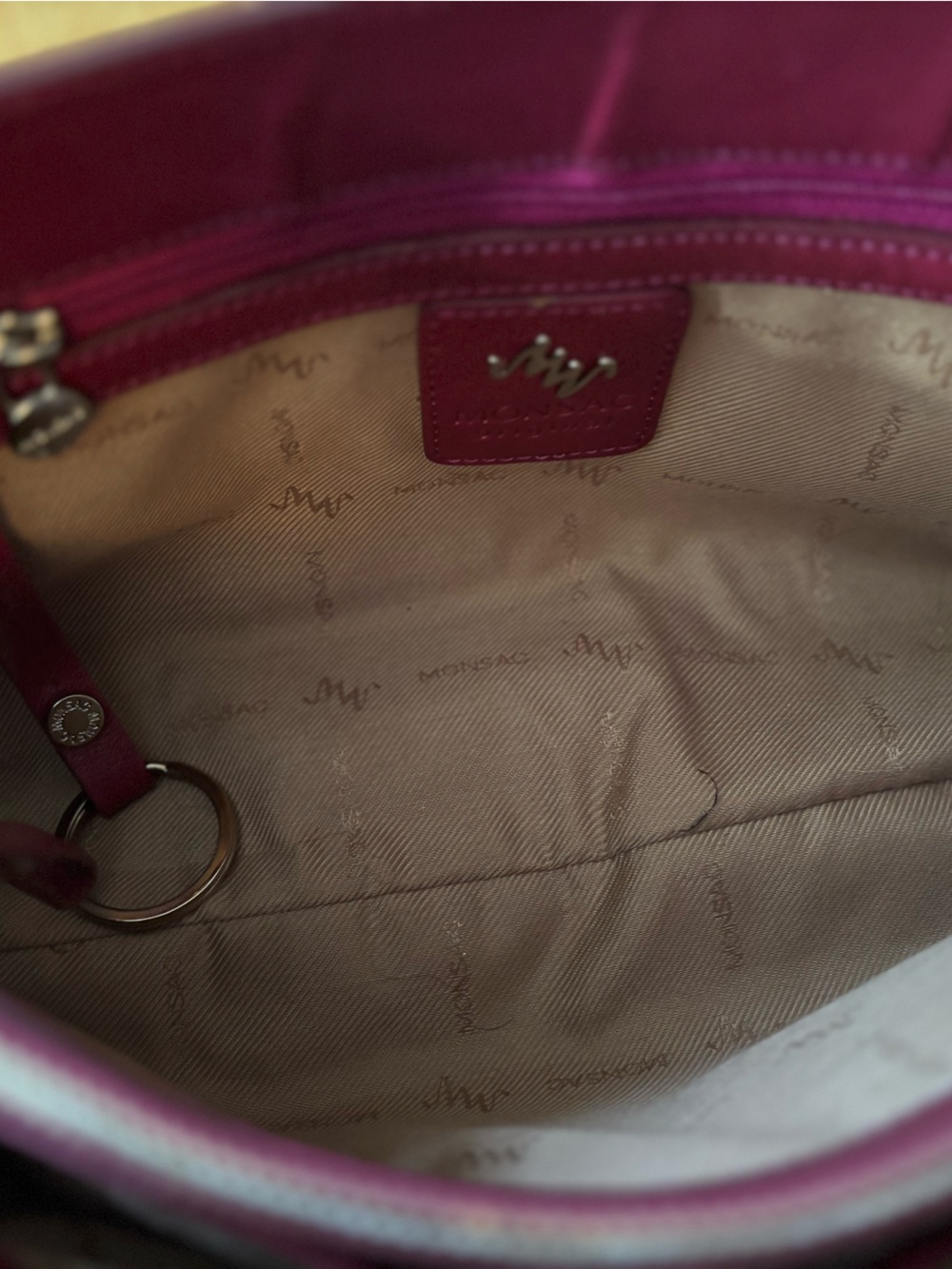 MONSAC vintage PINK leather handbag SHOULDER BAG - Picture 5 of 7